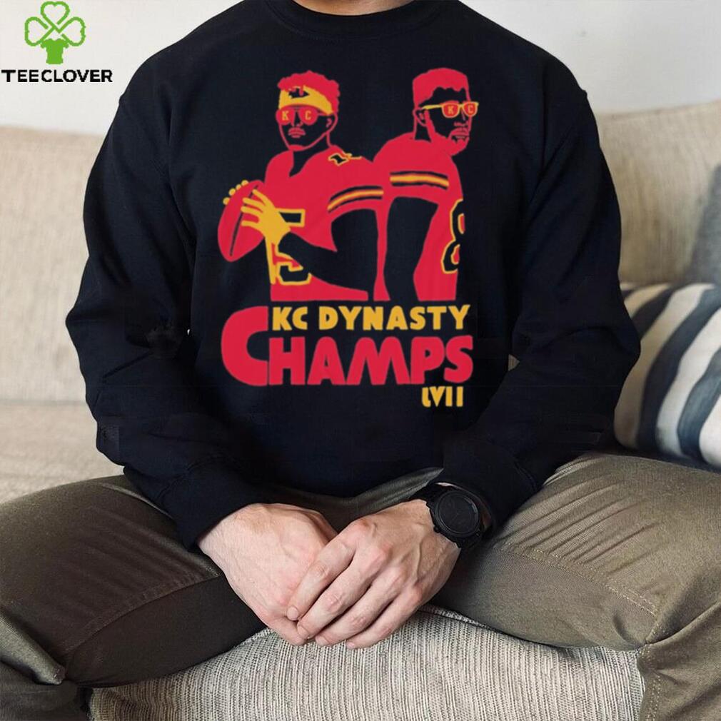 Original Super Bowl LVII champions KC dynasty champs mahomes kelce kansas city football shirt Original Super Bowl LVII champions KC dynasty champs mahomes kelce kansas city football shirt