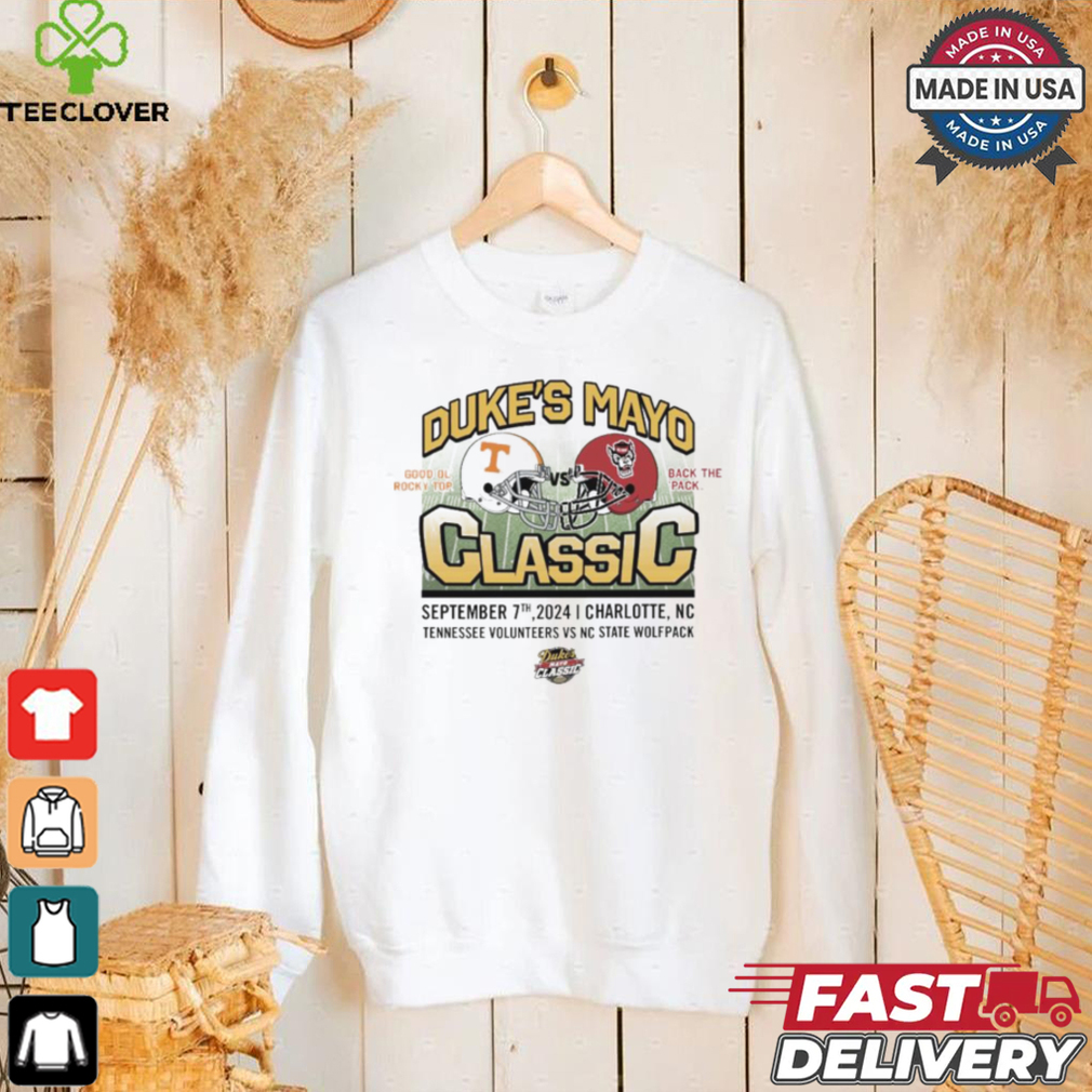 Original Tennessee Volunteers vs NC State September 07 2024 Duke’s Mayo Classic Helmet shirt Original Tennessee Volunteers vs NC State September 07 2024 Duke’s Mayo Classic Helmet shirt