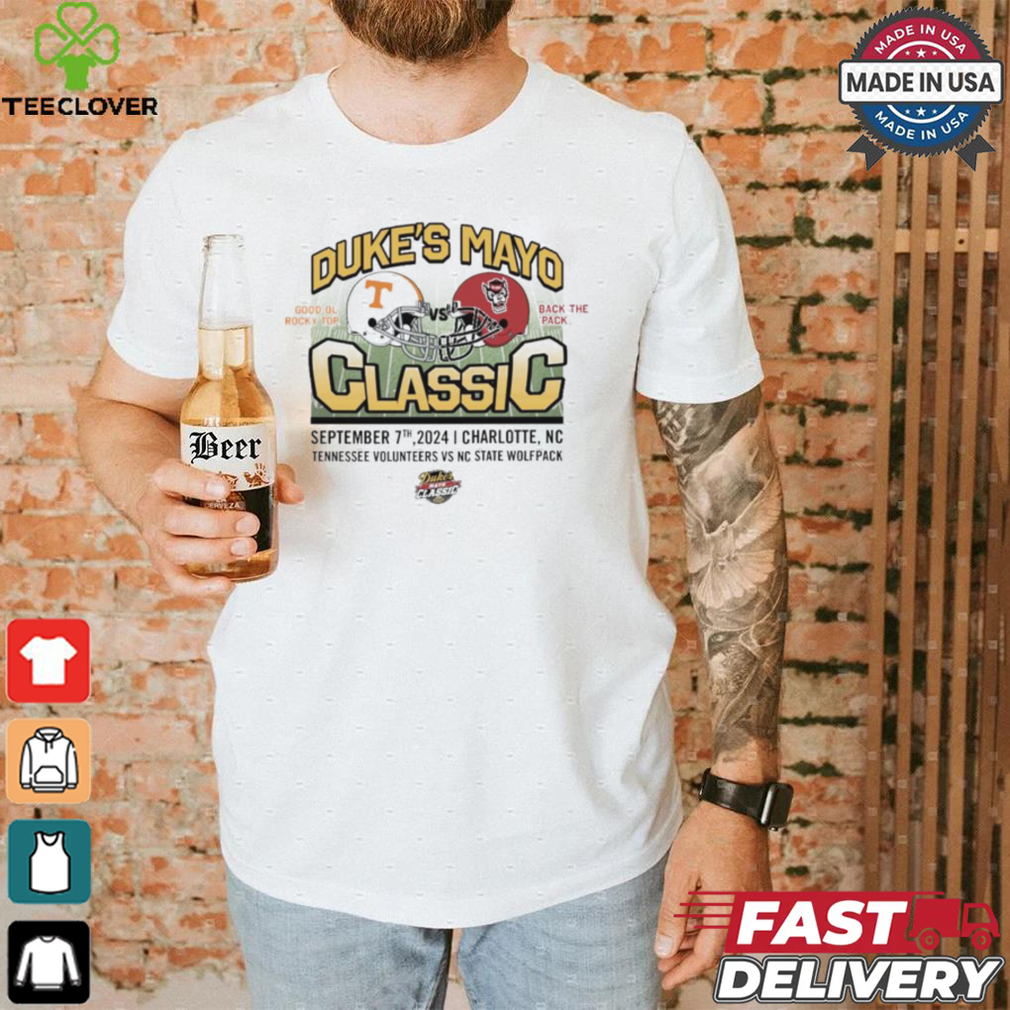Original Tennessee Volunteers vs NC State September 07 2024 Duke’s Mayo Classic Helmet shirt Original Tennessee Volunteers vs NC State September 07 2024 Duke’s Mayo Classic Helmet shirt