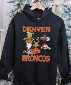 Original The Grinch And Dog Denver Broncos Ornament Christmas 2023 T Shirt