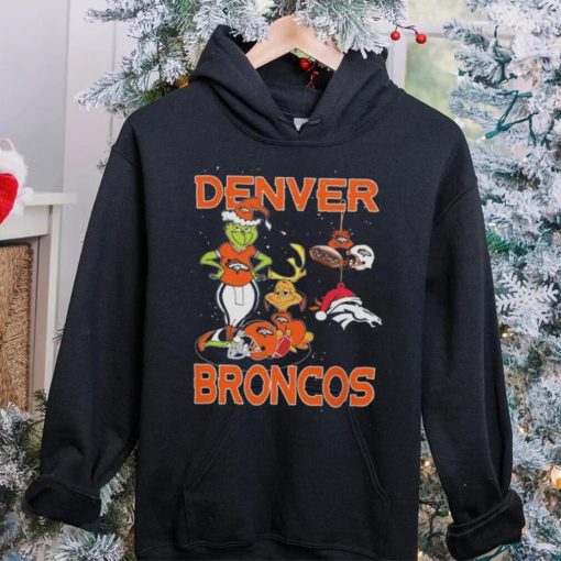 Original The Grinch And Dog Denver Broncos Ornament Christmas 2023 T Shirt