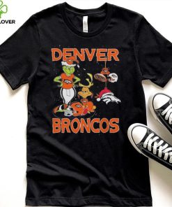 Original The Grinch And Dog Denver Broncos Ornament Christmas 2023 T Shirt