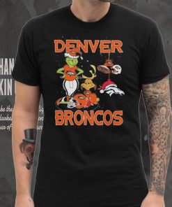 Original The Grinch And Dog Denver Broncos Ornament Christmas 2023 T Shirt