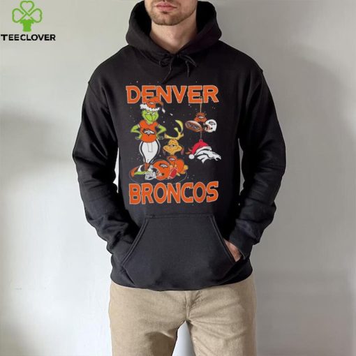 Original The Grinch And Dog Denver Broncos Ornament Christmas 2023 T Shirt