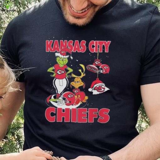 Original The Grinch And Dog Kansas City Chiefs Ornament Christmas 2023 T Shirt