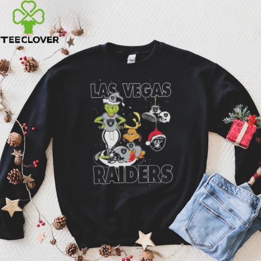 Original The Grinch And Dog Las Vegas Raiders Ornament Christmas 2023 T Shirt