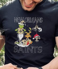 Original The Grinch And Dog New Orleans Saints Ornament Christmas 2023 T Shirt