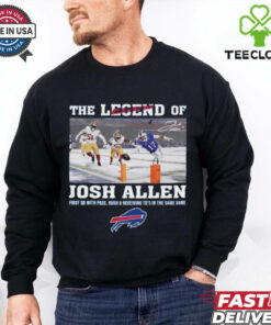 Original The Legend Of Josh Allen First Qb With Pass Rush And Receiving Signature Shirt