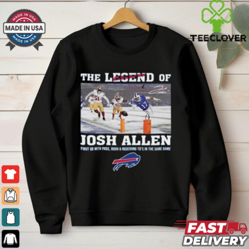 Original The Legend Of Josh Allen First Qb With Pass Rush And Receiving Signature Shirt