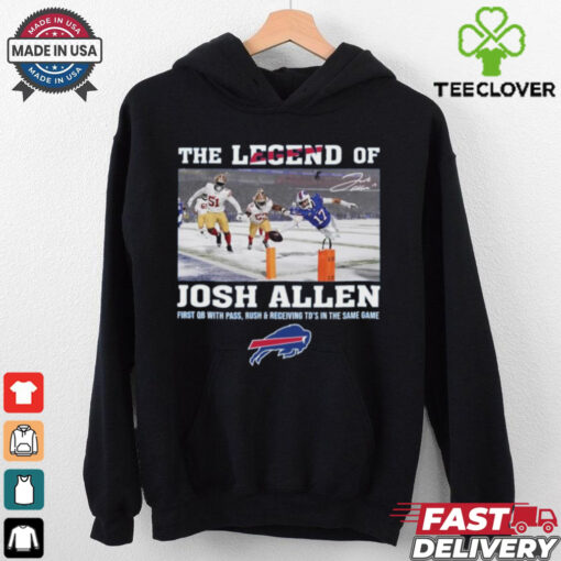 Original The Legend Of Josh Allen First Qb With Pass Rush And Receiving Signature Shirt