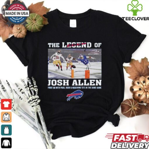 Original The Legend Of Josh Allen First Qb With Pass Rush And Receiving Signature Shirt