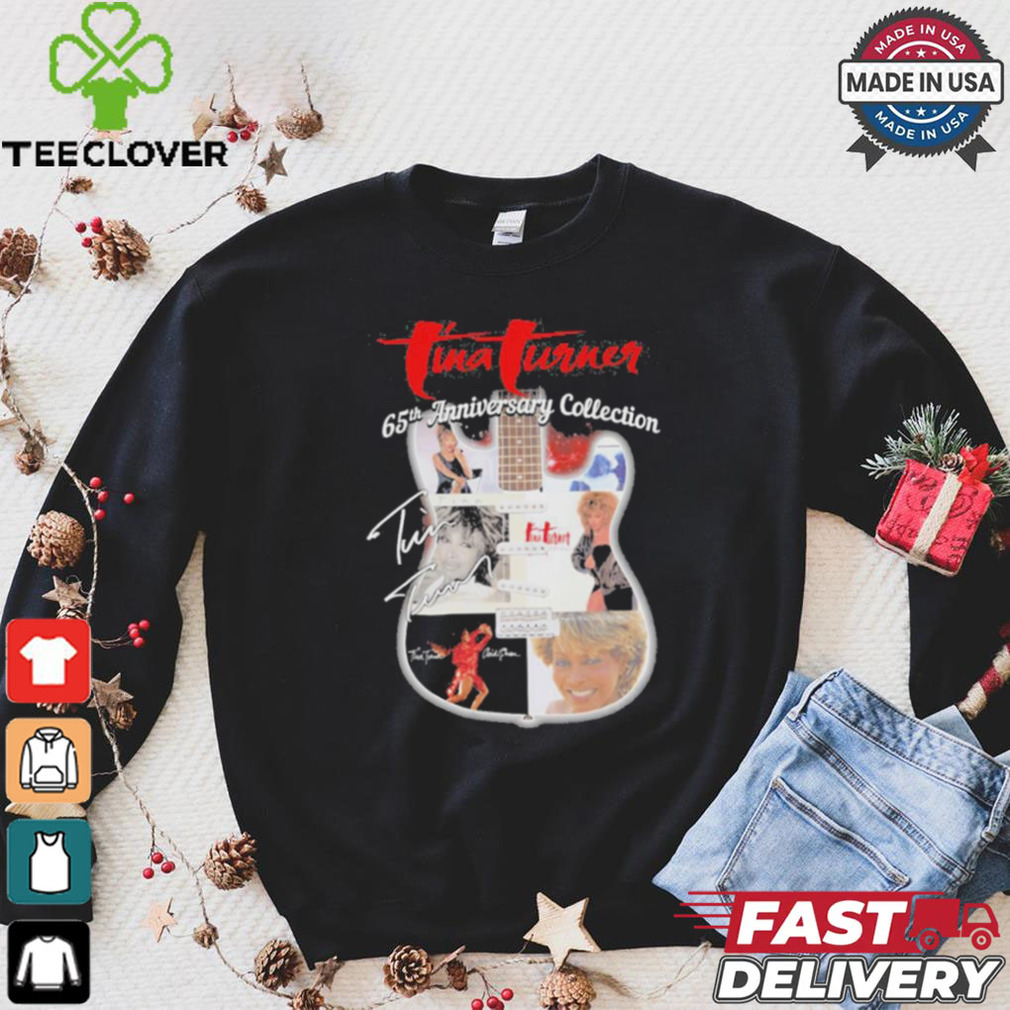 Original Tina Turner 65th anniversary collection signatures guitar shirt Original Tina Turner 65th anniversary collection signatures guitar shirt