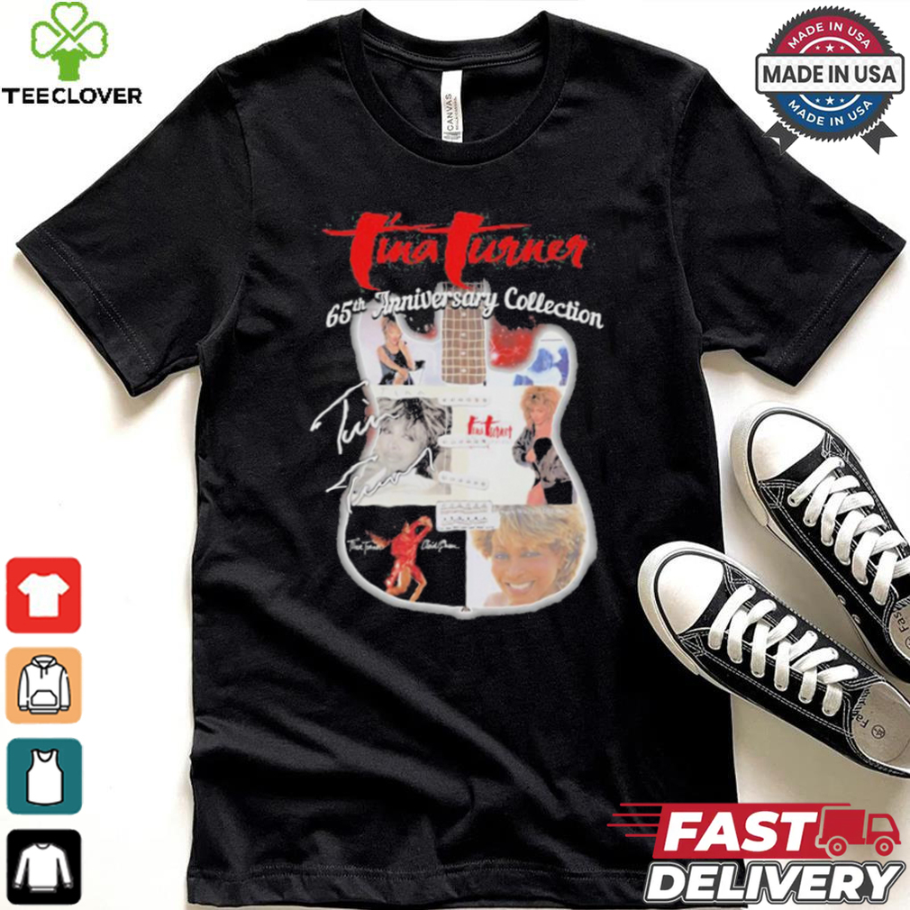Original Tina Turner 65th anniversary collection signatures guitar shirt Original Tina Turner 65th anniversary collection signatures guitar shirt