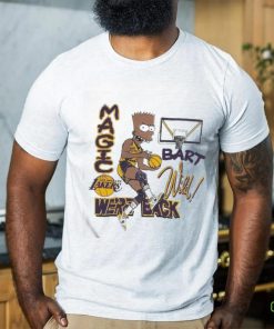 Original Vintage NBA Los Angeles Lakers Magic Bart Simp We’re Back Bootleg T shirt