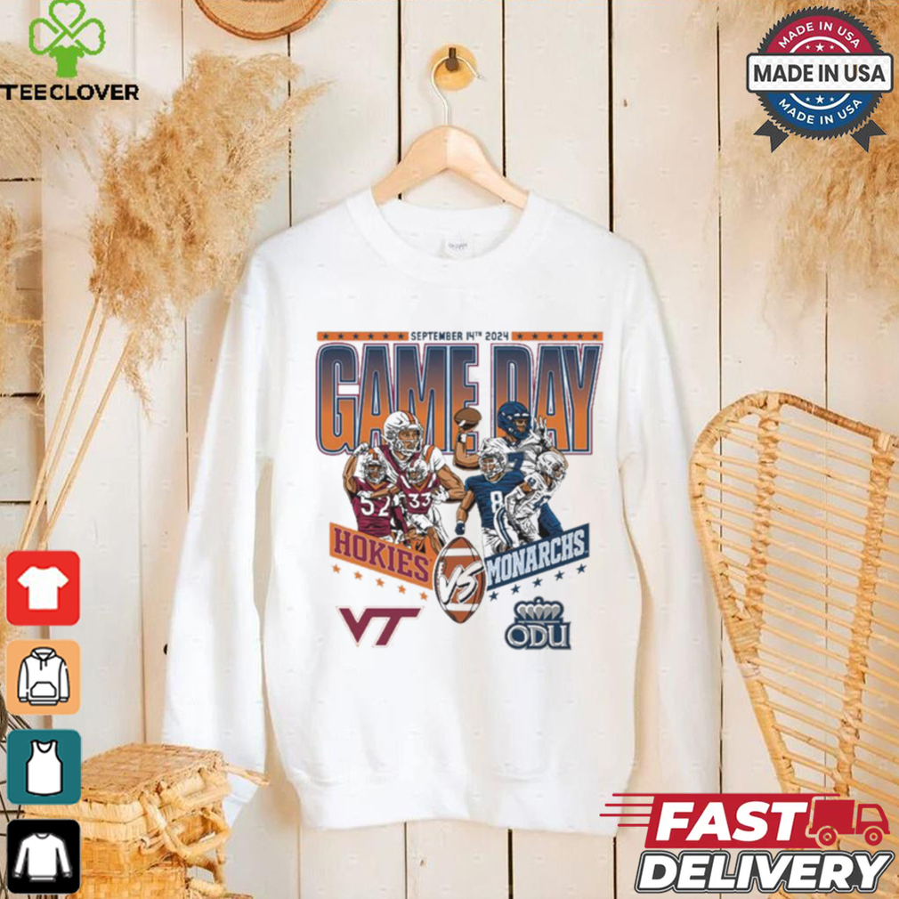 Original Virginia Tech Hokies vs Old Dominion Monarchs Football September 14th 2024 Game Day Matchup shirt Original Virginia Tech Hokies vs Old Dominion Monarchs Football September 14th 2024 Game Day Matchup shirt