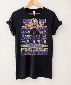 Original Washington Huskies College Football 2024 National Championships Champions Signatures T Shirt