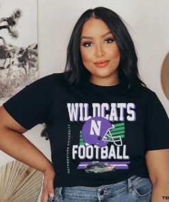 Original northwestern Wildcats Helmet And Ryan Field T Shirt