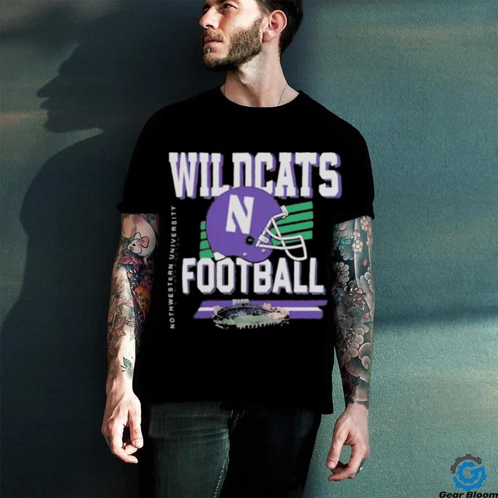 Original northwestern Wildcats Helmet And Ryan Field T Shirt Original northwestern Wildcats Helmet And Ryan Field T Shirt