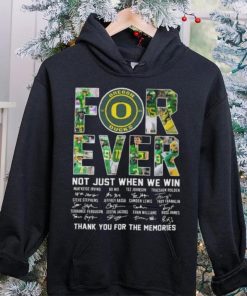 Original oregon Ducks 2023 Forever Not Just When We Win Thank You For The Memories Signatures Shirt