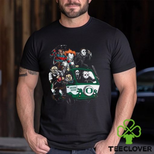 Original oregon Ducks Horror Movies Characters Bus Halloween 2023 Shirt