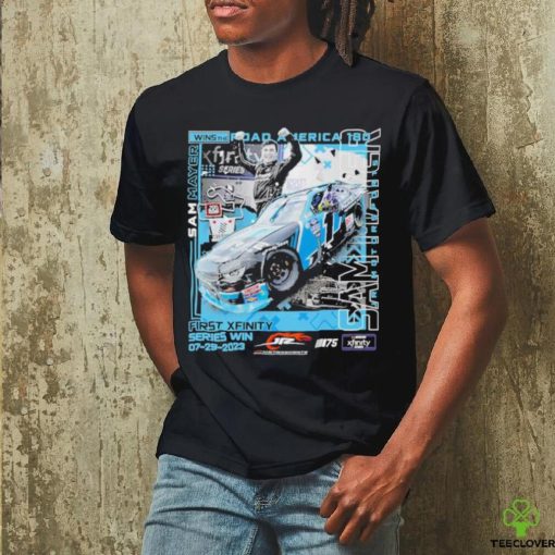 Original sam Mayer Checkered Flag Sports First Win T Shirt