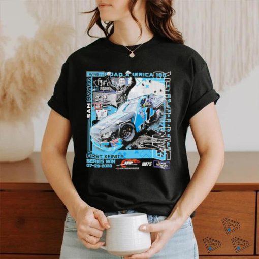 Original sam Mayer Checkered Flag Sports First Win T Shirt