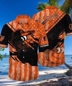 Orioles Retro Star Stripe Tropical Hawaiian Shirt