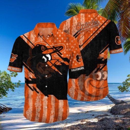 Orioles Retro Star Stripe Tropical Hawaiian Shirt