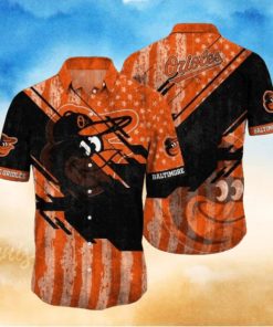 Orioles Retro Star Stripe Tropical Hawaiian Shirt
