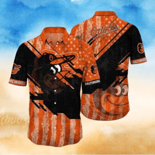 Orioles Retro Star Stripe Tropical Hawaiian Shirt
