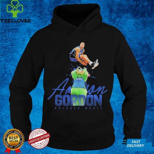 Orlando Magic Aaron Gordon with mascot shirt tee