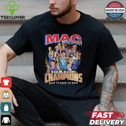 Orlando Magic Mac Mcclung Slam Dunk Champions 2025 Back To Back To Back T Shirt