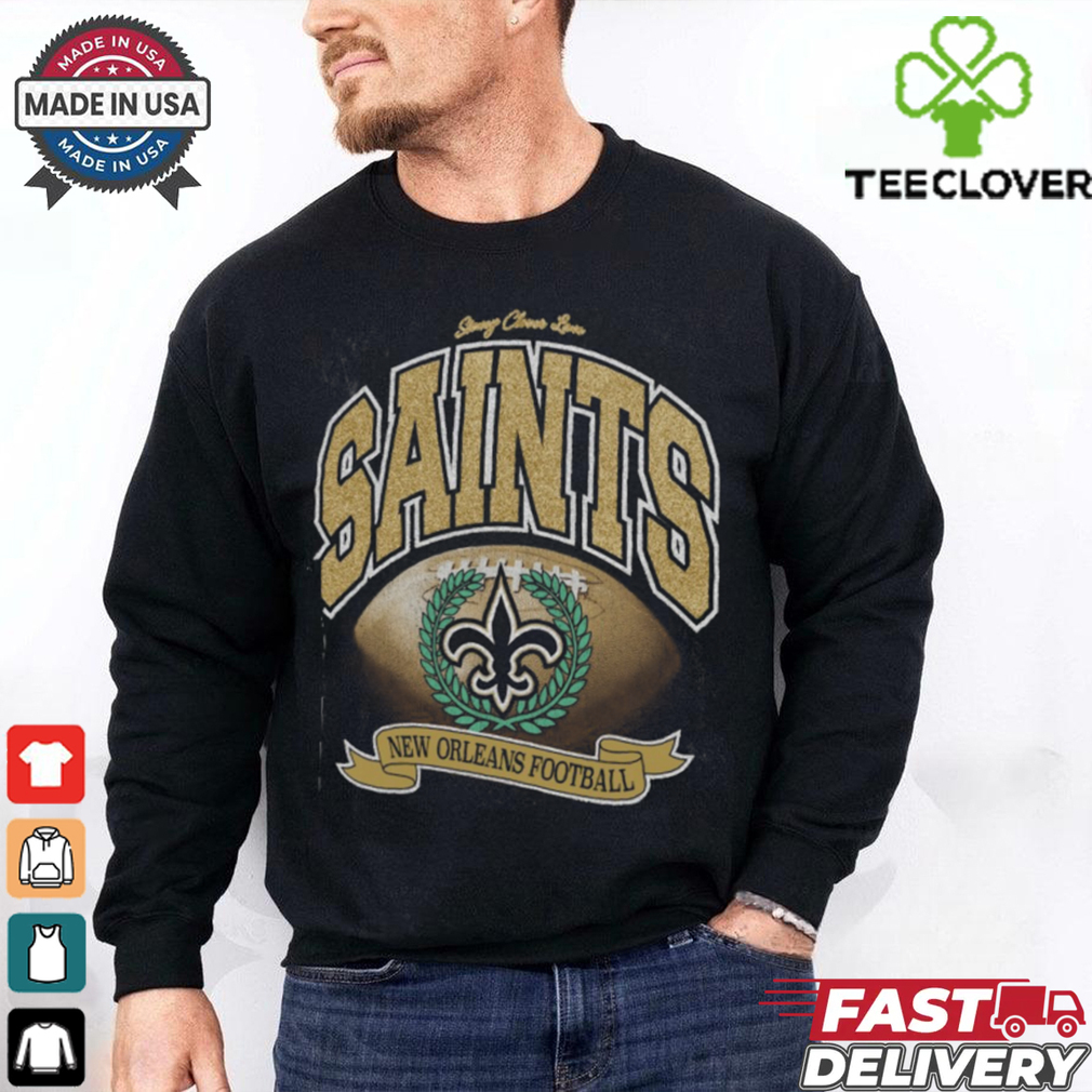 Orleans Saints Stoney Clover Lane x ’47 Black Glitter Rocker Retro Tubular T Shirt Orleans Saints Stoney Clover Lane x ’47 Black Glitter Rocker Retro Tubular T Shirt