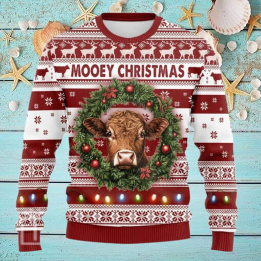 Ornament Wreath Cow Ugly Christmas Sweater