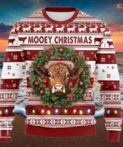 Ornament Wreath Cow Ugly Christmas Sweater