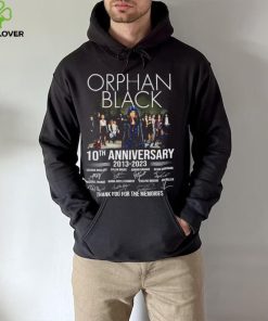 Orphan Black 10th anniversary 2013 2023 thank you for the memories signatures hoodie, sweater, longsleeve, shirt v-neck, t-shirt