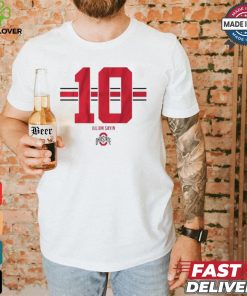 Osu Football Julian Sayin 10 Stripe T shirt 1 Osu Football Julian Sayin 10 Stripe T shirt