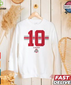 Osu Football Julian Sayin 10 Stripe T shirt 2 Osu Football Julian Sayin 10 Stripe T shirt