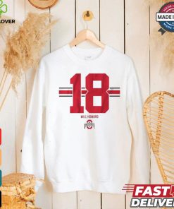 Osu Football Will Howard 18 Stripe T shirt