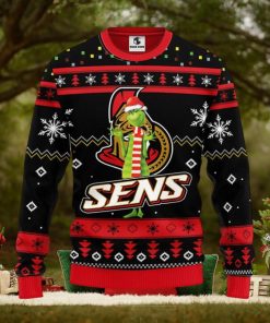 Ottawa Senators Funny Grinch Christmas Ugly Sweater