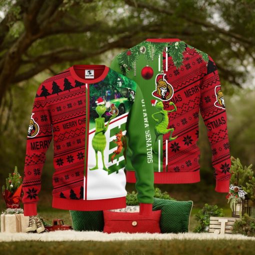 Ottawa Senators Grinch & Scooby doo Christmas Ugly Sweater