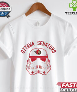 Ottawa Senators x Star Wars Shirt featuring a unique collaboration design blending team pride with iconic Star Wars elements, perfect for fans of both the Senators and the galaxy far, far away.