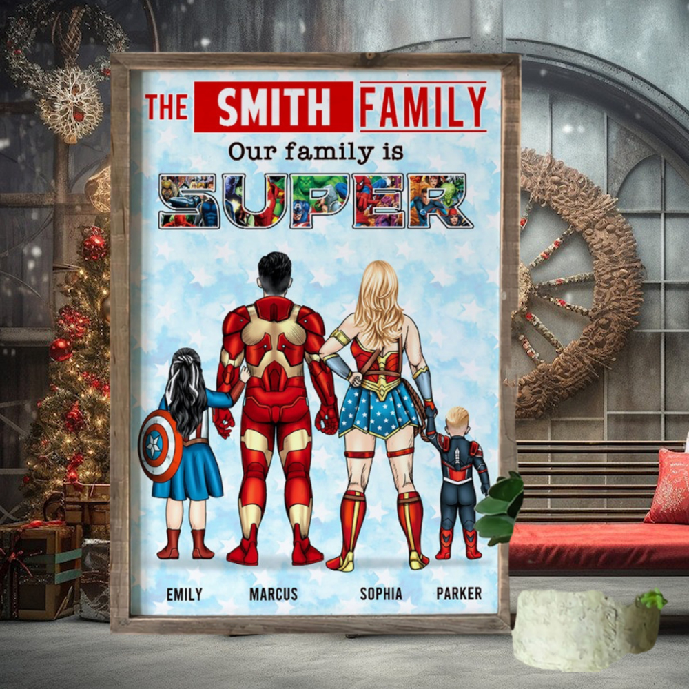 Our Family Is Super Personalized Canvas Poster Our Family Is Super Personalized Canvas Poster
