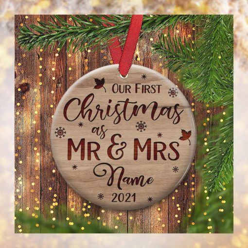Our First Christmas Ornament Married Personalized Christmas Ornaments