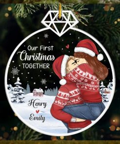 Our First Christmas Together   Couple Personalized Custom Ornament   Acrylic Custom Shaped   Christmas Gift For Husband Wife, Anniversary