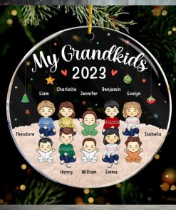 Our Grandkids Christmas 2023   Family Personalized Custom Ornament   Acrylic Round Shaped   Christmas Gift For Family Members