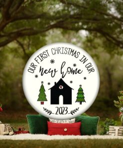 Our first Christmas in our new home ornament for holiday decorating. Christmas gift for couples. Milestone Decorations year 2023 ORN KS 6