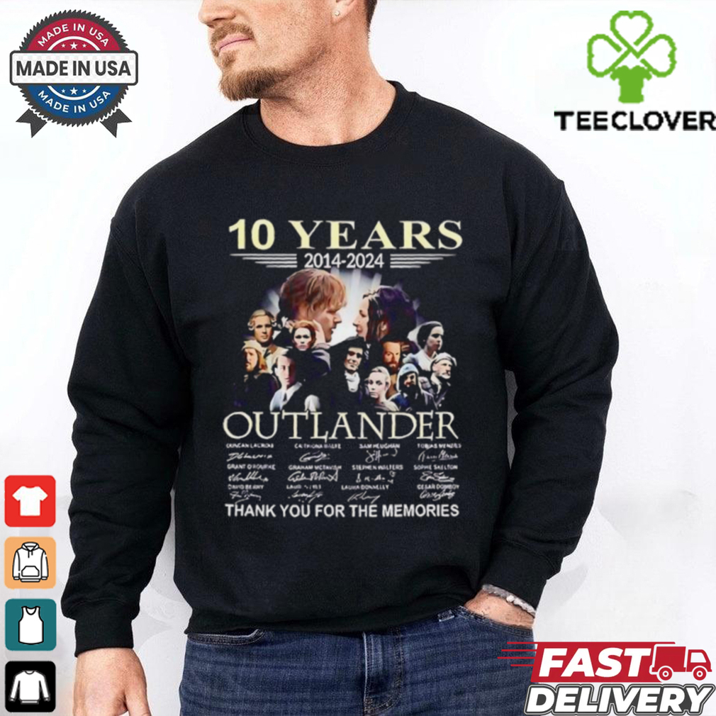 Outlander 10 years 2014 2024 thank you for the memories signatures shirt Outlander 10 years 2014 2024 thank you for the memories signatures shirt