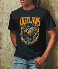Outlaws Blue Cowboy Tee Garment Dyed Shirt
