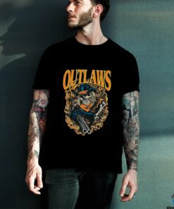 Outlaws Blue Cowboy Tee Garment Dyed Shirt